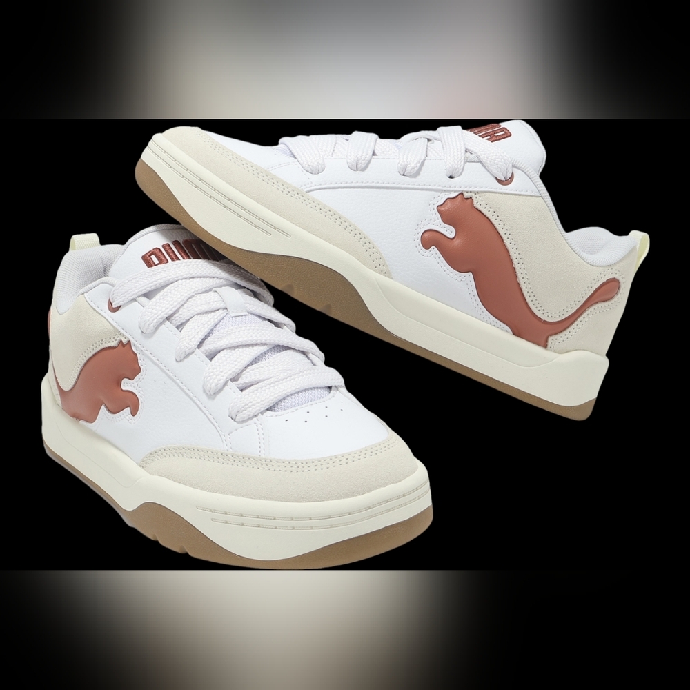 NWOT Puma Womens White Pink Park Lifestyle SD Fat Lace Sneaker Shoes Size 8